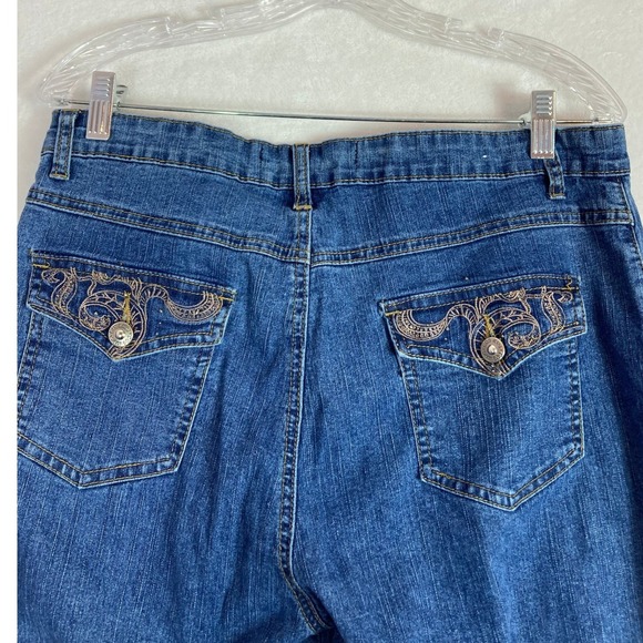 COS JEANS Women's Blue Denim Embellished Capri Pants Size 12‎ - Picture 10 of 11